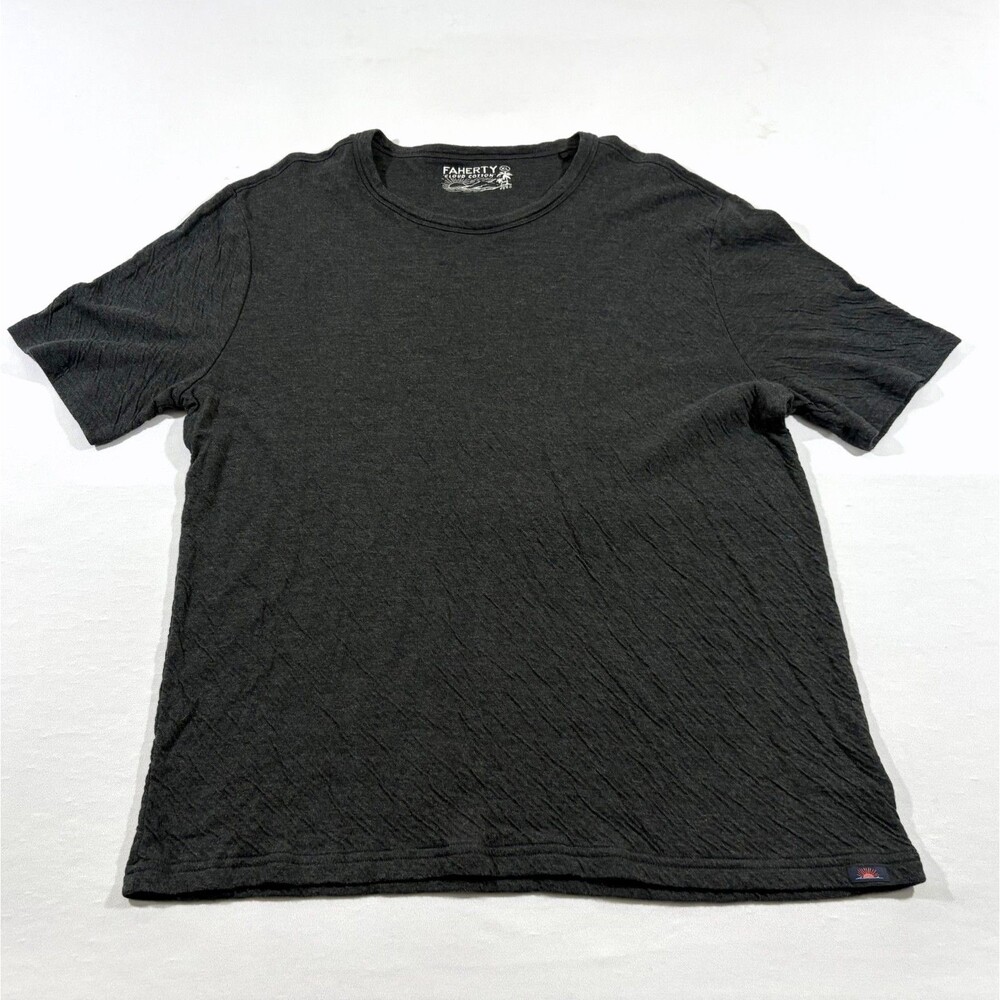 Faherty Mens Gray Cloud Cotton Pima Modal Heather T-Shirt Tee Grunge Preppy XL